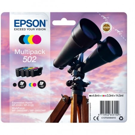 Cartuccia Epson 502 Multipack 4 Colori T02v64010