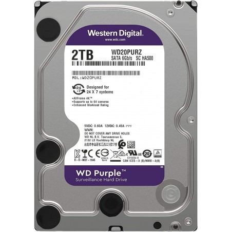 Disco Wd Purple 2Tb 3,5' Sata 5400Rpm