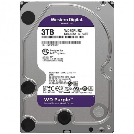 Disco Hdd Wd Purple 3Tb 3,5' Sata 5400Rpm