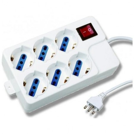 Multipresa 6 Posti Italiana Bipasso / Schuko Angolata