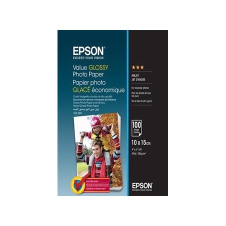 Epson Value Glossy Photo Paper - 10x15cm - 100 Fogli carta fotografica