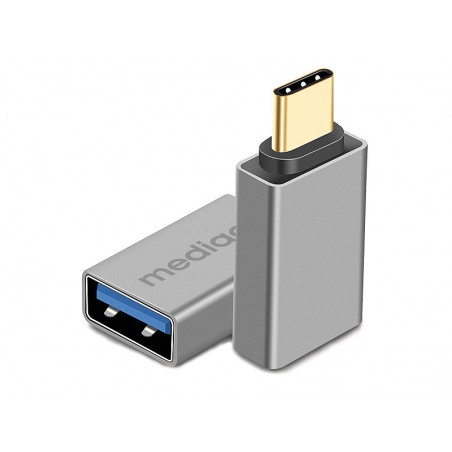 MEDIACOM Adattatore USB - USB-C (M) / USB Tipo A (F) alluminio